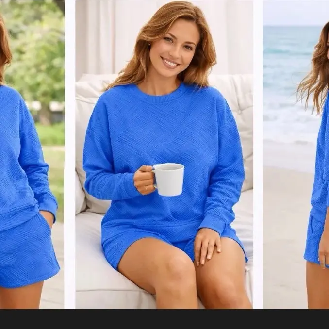 New Women's Textured Lounge Set size M
