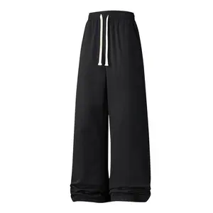 Men’s solid-color fleece-lined joggers with a drawstring waist, slim straight cut for spring and autumn Casual Pants