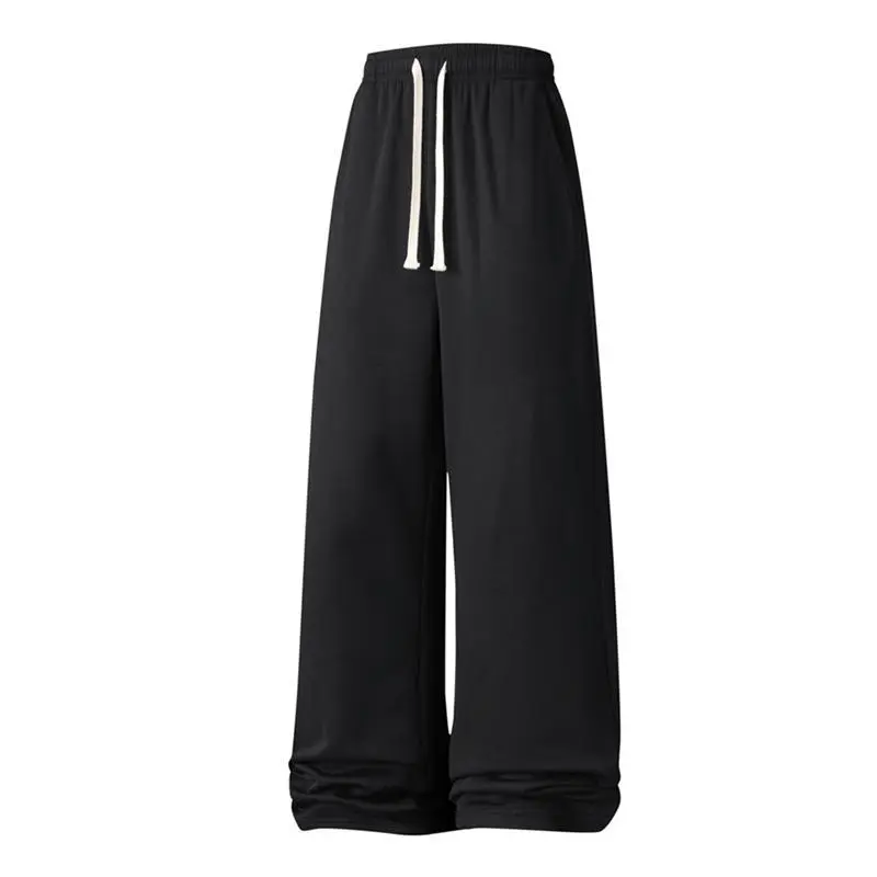 [Summer Vibes]Men’s solid-color athletic pants with fleece lining Straight cut Streetwear Suitable for casual wear in spring and autumn Vocation outfit