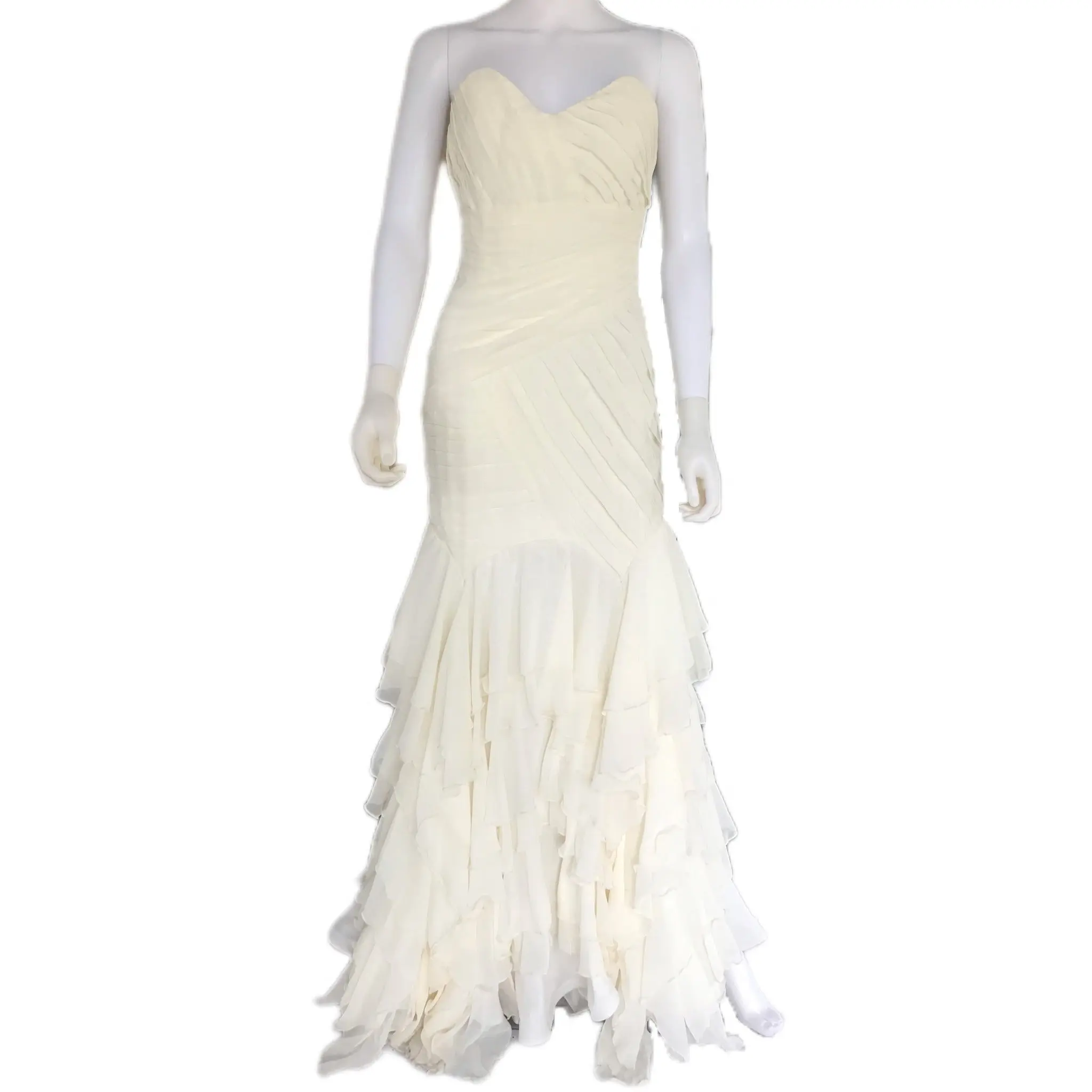 The Madonna Lily Women's Chiffon Wedding Dress - Ivory - Sz. 2