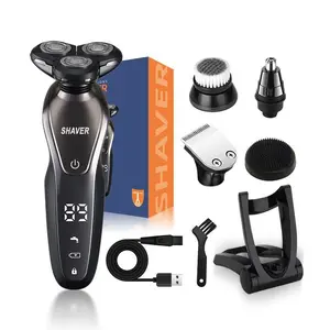 6 in 1 Electric Shaver, Rechargeable Rotating Shaver with Stainless Steel Blade, Multifunctional Shaver for Nose, Ear and Face Trimming, USB Rechargeable Shaver, Rechargeable Rotary Shavers