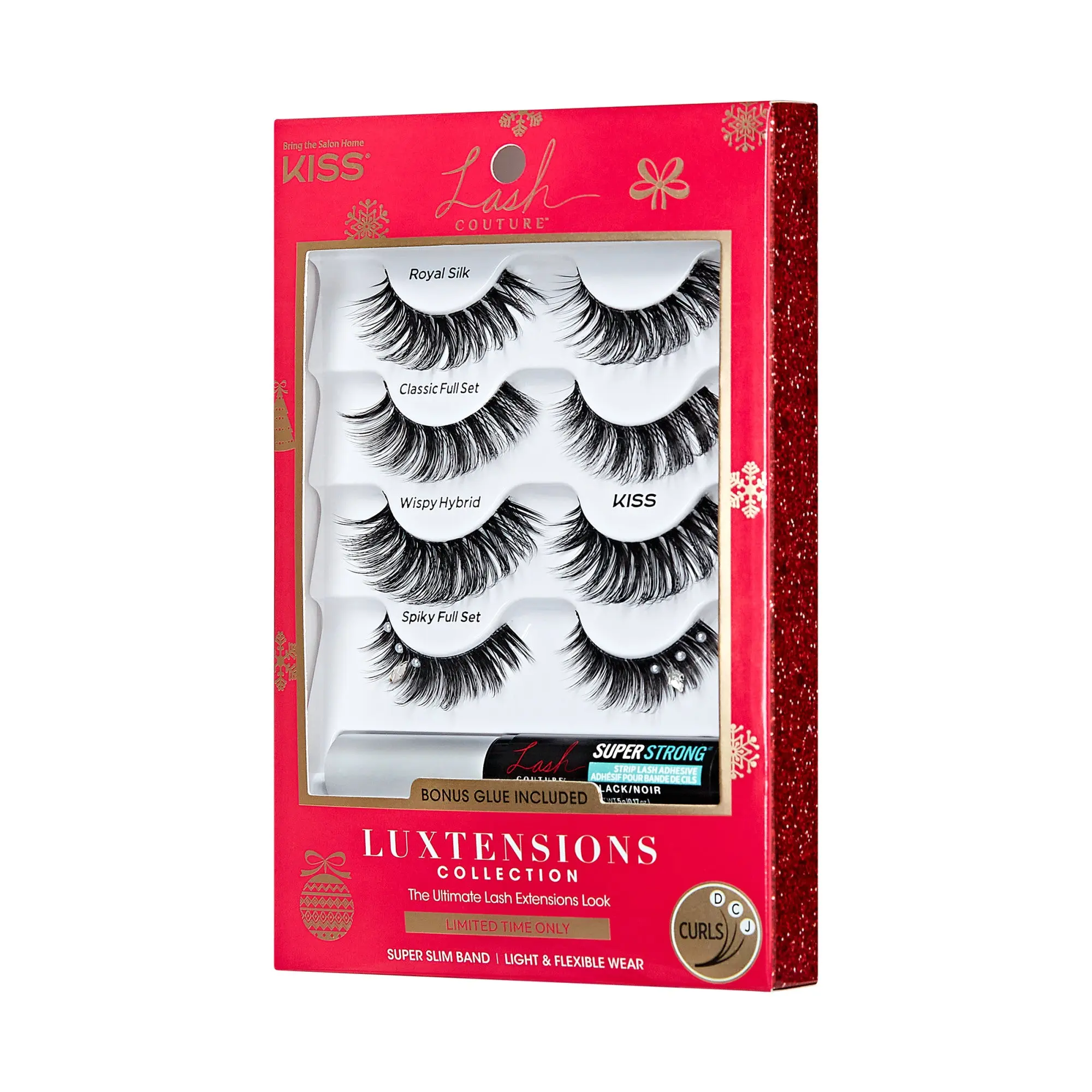 Kiss Lash Couture LuXtensions Holiday False Eyelashes Multipack - Spiky Jewel | 4 Pairs, Strip Lashes, 14mm-18mm Kiss Lash Couture LuXtensions Holiday False Eyelashes Multipack - Spiky Jewel | 4 Pairs, Strip Lashes, 14mm-18mm