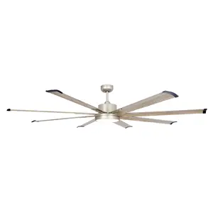 Parrot Uncle 72-inch Bankston Modern Satin Nickel Reversible DC Motor Indoor Ceiling Fan 8-Blade with LED Lighting and Remote Control