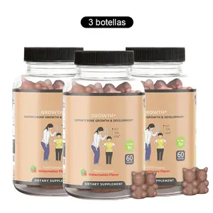 3 Bottles | Growth Gummies (Watermelon) Natural Growth & Development Supplement & Teens - Vitamin D, K, Calcium & Ashwaganda, Bone Strength -  Vitamins