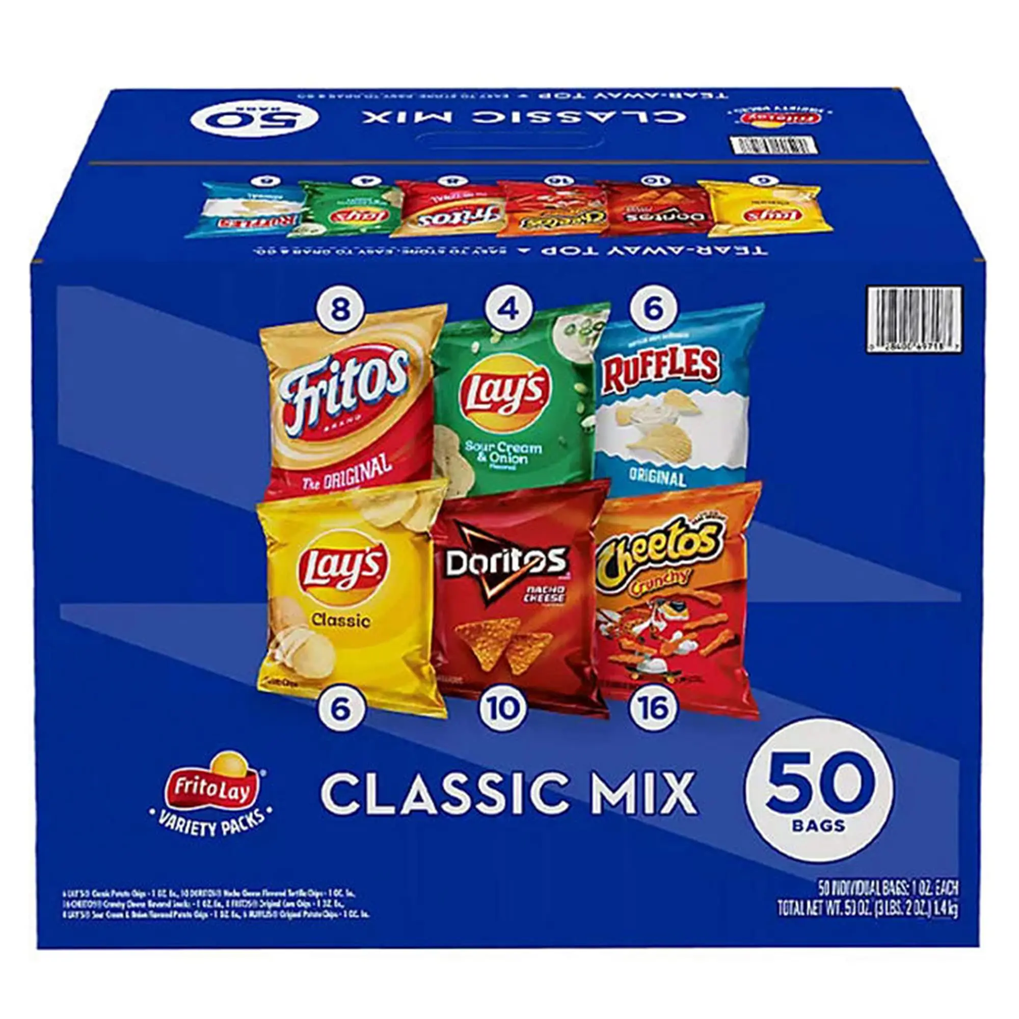 Frito Lay Chips Variety Pack 50 Count – Doritos, Cheetos, Lays & Funyuns Snacks