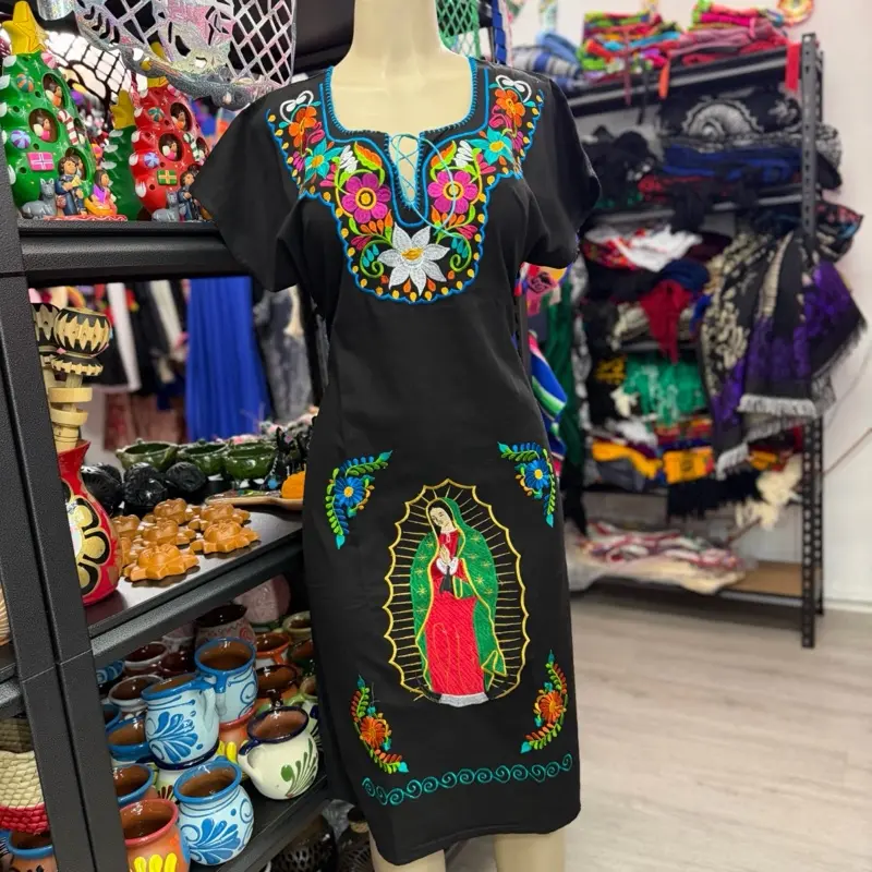 Virgen Maria Amazing Tradicional Mexican Dress Casual Comfort