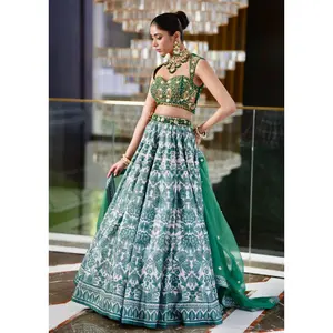 Alvira green lehenga set