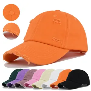 Distressed Baseball Cap Hat – Vintage Style Dad Hat for Men and Women, Plain Solid Adjustable Cotton Ball Cap – Casual Outdoor Sports Hat, Comfortable Everyday Headwear for Running, Hiking, or Travel – Stylish Unisex Design, Available in Multiple Colors