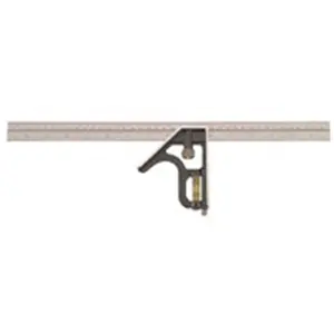 212 MAIN 420EM Model 16 In. Metric Square Combo - Heavy Duty Hardware Measuring Ruler with CNC Machined, Chip Resistant Metric Scale Steel Tape Measure for Outdoor & Cycling Use