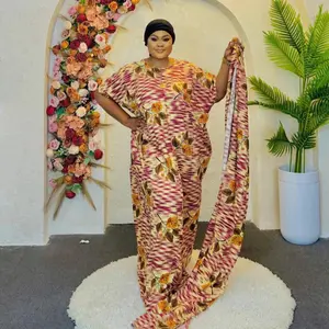 Dera Abayas Sets - Stylish Floral Print Abaya with Matching Hijab for Women's Fashion