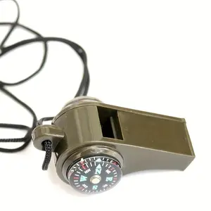 1pc 3-In-1 Emergency Survival Whistle With Compass Thermometer For Camping Hiking Outdoor Tools, Referee Cheerleading Whistle - Durable Metal - For Adventurers, Hikers, Campers, Referees & Cheerleaders - Perfect Gift for Outdoor Enthusiasts