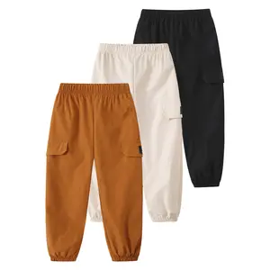 3 Pack boy fall/winter fashion Joker overalls 3-14-year-old children's solid color slim lightweight outdoor jogging pants