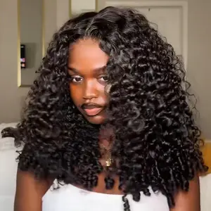 ISEE HAIR Wear Go M-Cap 9x6 Lace Front Burmese Curly Natural Black Glueless Human Hair Wig Pre-Cut Lace & Pre-Plucked Hairline & Pre-Bleached Knots for BeginnersVacation Hair #SummerWins #DealsForYouDays