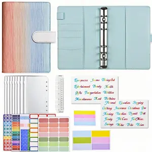 Rainbow Color Budget Planner A6 Size, Financial Planner, Includes Budget Cards, Zipper Pouch, Stickers, Ruler, Labels, Personalized Notes Area, Office Stationery Supplies