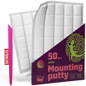 Mounting Putty 50 count White - Removable Non Marking Sticky Tack for Wall Hanging Picture Frames Posters Crafts - Tacky Putty Mounting Squares - Wall Sticky Tac Adhesive