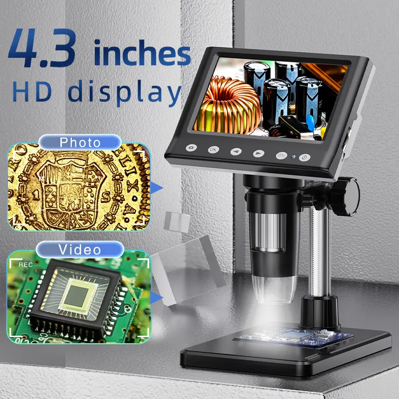 Coin Microscope 4.3 Inch LCD Handheld Digital Microscope, 1000x ...