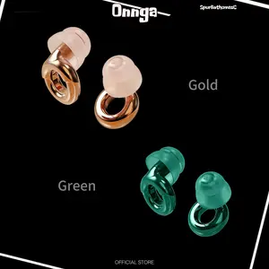 Noise Canceling Earplugs GREEN/BLACK 1 Set (Includes 3 Pairs of Replaceable Earplugs in S, M, L Sizes) - Noise-Control Earplugs That Mute Background Noise, Enhanced Custom Fit Noise Reduction Mode, 1 Pair + Storage Case GOLD/SILVER