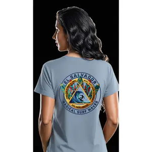 El Salvador Radical Surf Waves T-shirt | Surfing Badge Graphic, Embroidery Effect