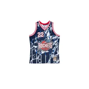 Marble Swingman Jersey "NBA Houston Rockets 1996 Clyde Drexler" TFSM1278 HRO96CDRBLUE