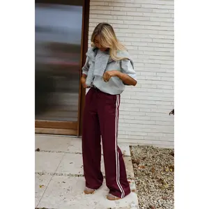 Burgundy Waty Pants
