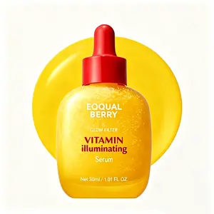 EQQUALBERRY Vitamin lluminatingSerum (2-Pack) - Brightening VitaminCSerum with NiacinamidelStrengthens skin barrier I Hydratesusing Ceramide and Hyaluronic Acid,1.01oz/30ml Each