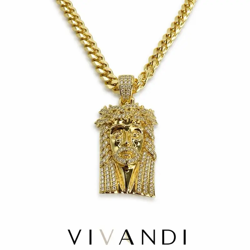 Vivandi Jesus Pendant Necklace – 6mm 60cm Chain