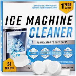 12/24 Tablets Ice machine cleaner, Ice maker cleaning tablets, Commercial ice machine cleaner, Descaling tablets for ice maker active Gentle Natural Enzyme drain snake Non-Ionic Vintage Clothing Spot Stain Eliminator drain unclogging foam cleaner mop soap