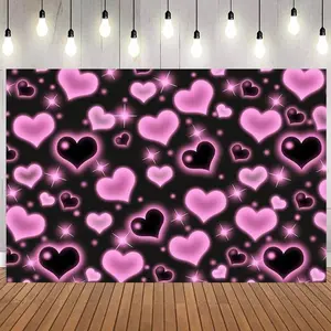 Heart-shaped birthday party banner - suitable for proposals, weddings, birthday party decoration, indoor and outdoor home decoration, and as a gift