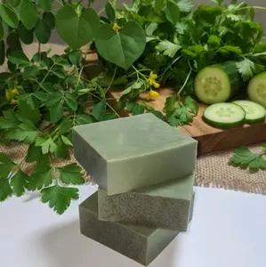 Jumbo Bar(s) Cerassee Parsley Soap for Acne Prone & Sensitive skin Detox Wonder Green Pure Savon Asosi Pèsi Natural Ingredients for Gentle Cleansing Cucumber Body Care