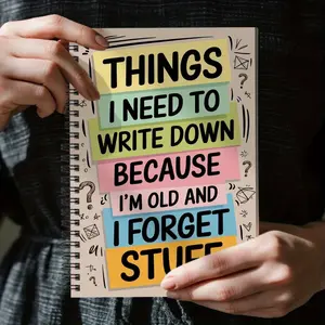 Fun Spiral Coil Notebook for Seniors, Diary Journal, Ideal for Workplace & Education Institutions, Memory Reminder Notes Book