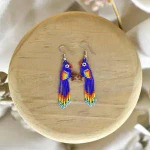Bluebirds - Native Beaded Bird-Inspired Earrings - Handmade by Indigenous Artisans - Mother Sierra