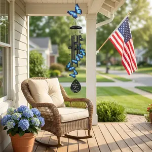 Butterfly Wind Chime, Decorative Wind Chime, Gift for Women, Commemorative Wind Chime, S-Hook, Garden Decor, Mother's Day Grandmother's Day Gift