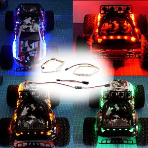 RC Car LED Light Kit, 4 Counts/set RC Car Crawler Traxxas TRX4 Axial SCX10 Color Changeable Neon LED Lights Strip, Electric Toy Accessories