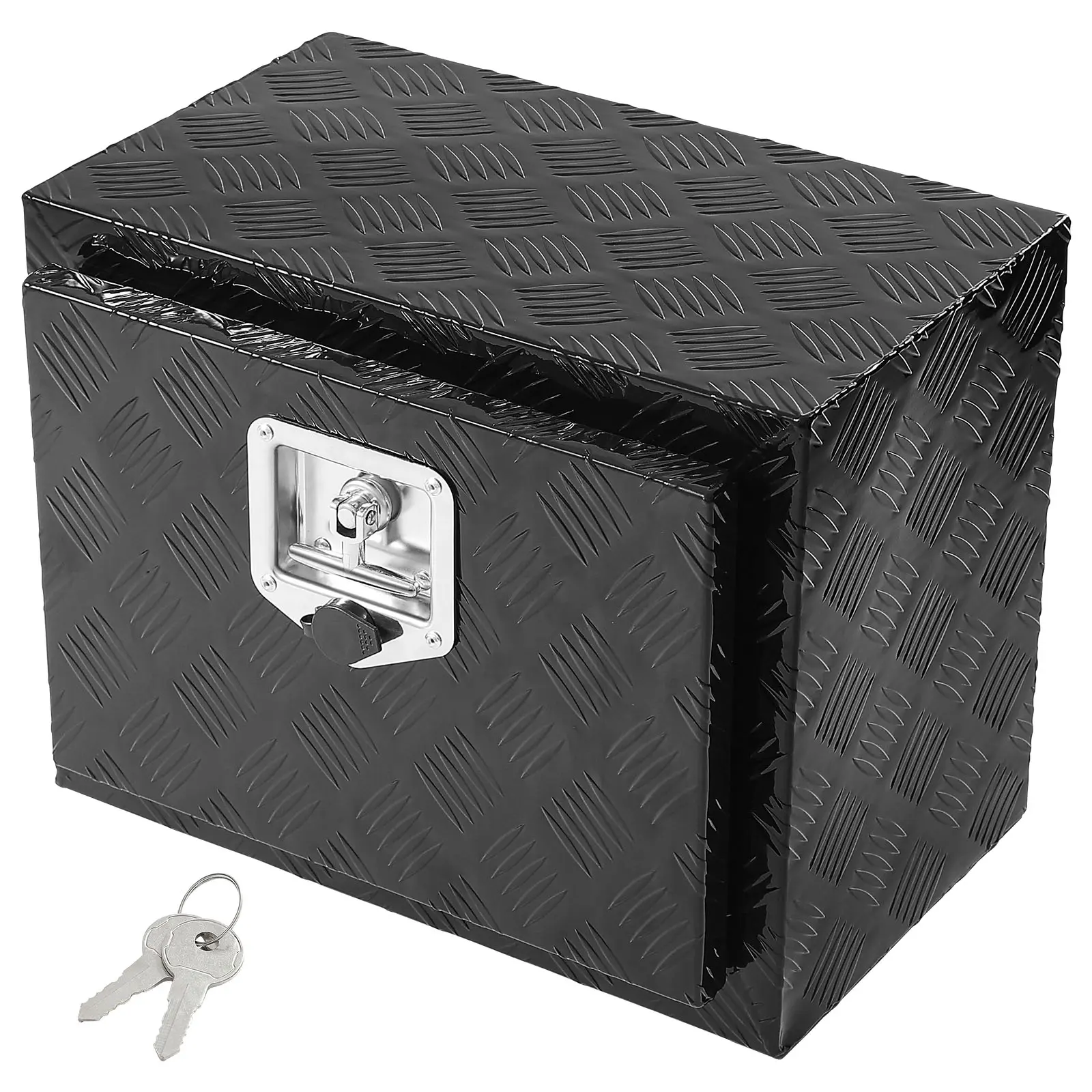 【Summerfinds】VEVOR Underbody Truck Box,18" x 12" x 14" Pickup Storage BoxHeavy Duty Aluminum Diamond Plate Tool Box with Lock and KeysWaterproof Trailer Storage Box with T-Handle Latch for TruckVanTrailer, Lockable Tool Storage, Metal Tool Box