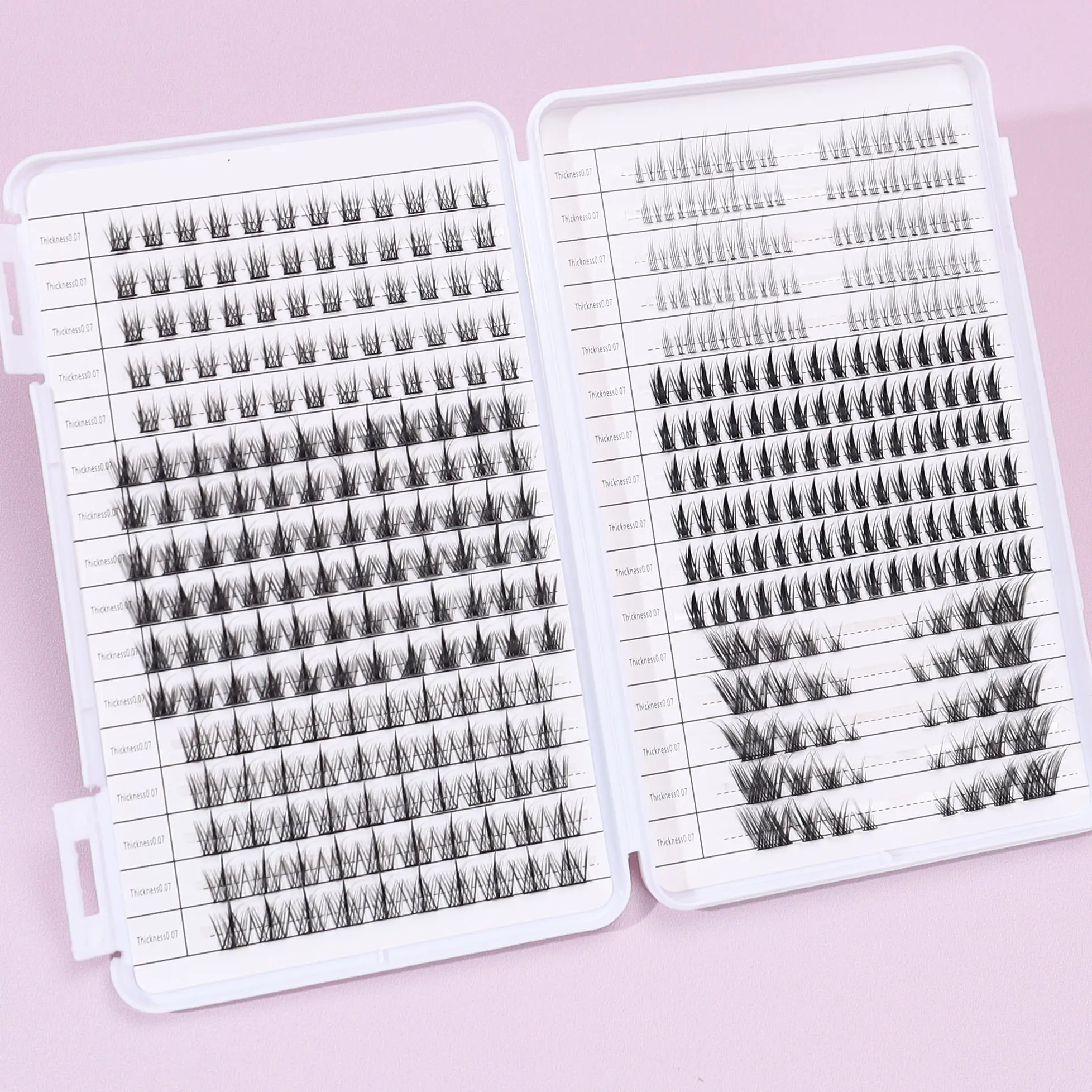 448 clusters of large capacity handmade cat eye false eyelashes - natural makeup extension, various styles of large capacity handmade cat eye mixed DIY single false eyelash set, natural makeup effect improvement Fluffy Lash Clusters Eyelash Extensions