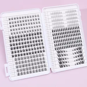 448 clusters of large capacity handmade cat eye false eyelashes - natural makeup extension, various styles of large capacity handmade cat eye mixed DIY single false eyelash set, natural makeup effect improvement Fluffy Lash Clusters Eyelash Extensions