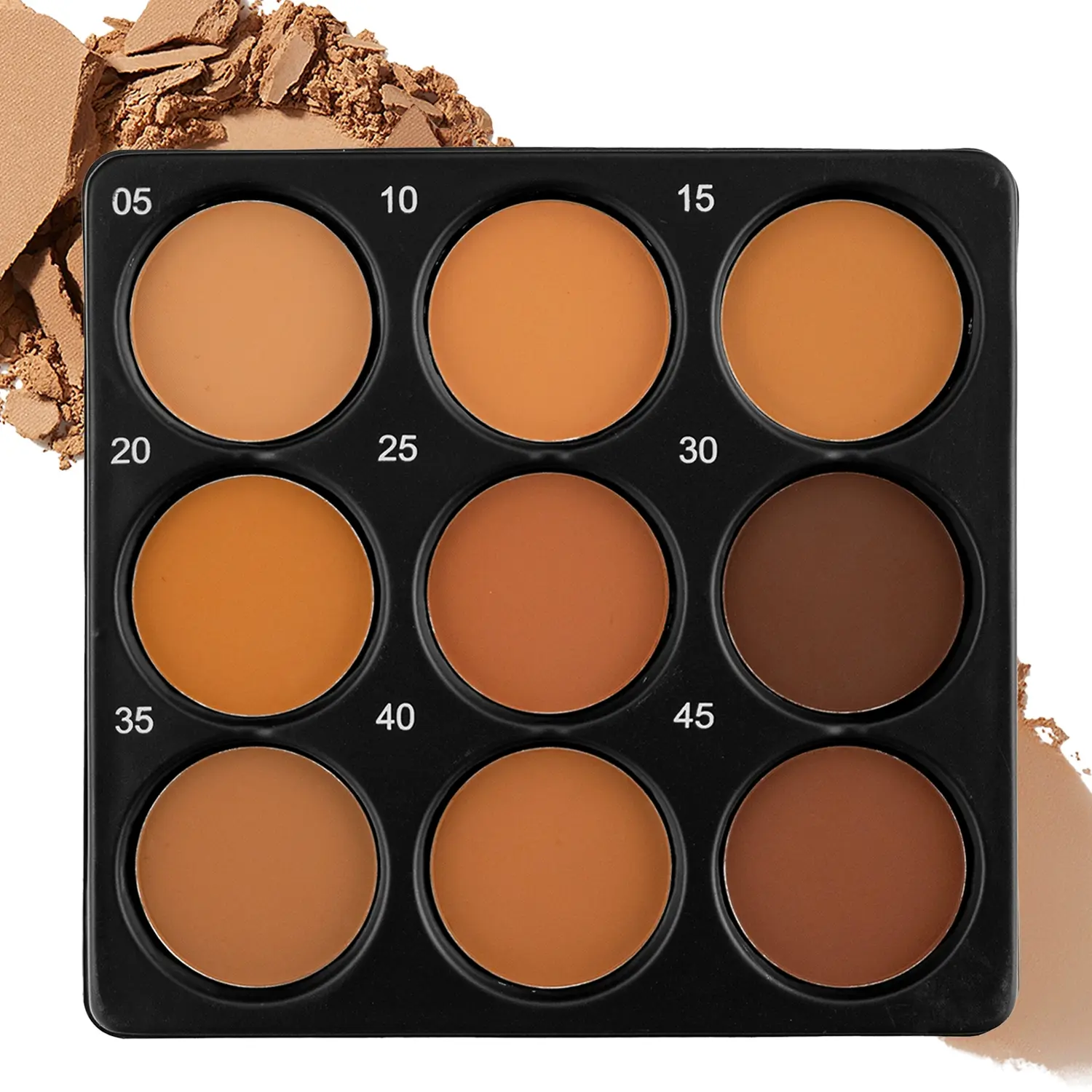 9 Shades Matte Contour Palette, Face Bronzers, Beauty Bronzer Face Makeup, Facial Contouring Makeup, Contour Cheek, Waterproof, Long-Lasting & Skin-Friendly Compact Pressed Powder Cosmetics for Dark Skin Tones