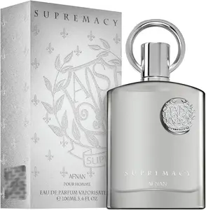 AFNAN Supremacy Silver for Men Eau de Parfum Spray, 3.4 Ounce Perfume Fragrance Fruity Woody 