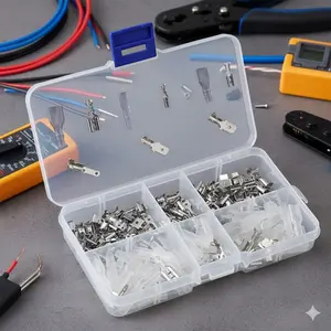 180 or 270 PCS Car Electrical Wire Connector Kit, Assorted Male Female Spade Terminals with Storage Box, Crimping Tools for Automotive Home DIY Repair and Wiring Projects, Durable Reliable Connectors