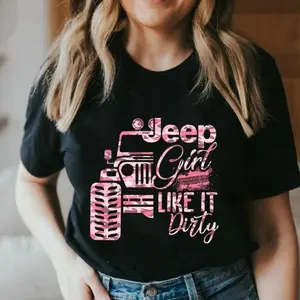 Jeep Girl Dirty Off Road T-Shirt Casual Cotton Jeep Lover Tee TikTok Shop Deals Summer Outfits Graphic Tees