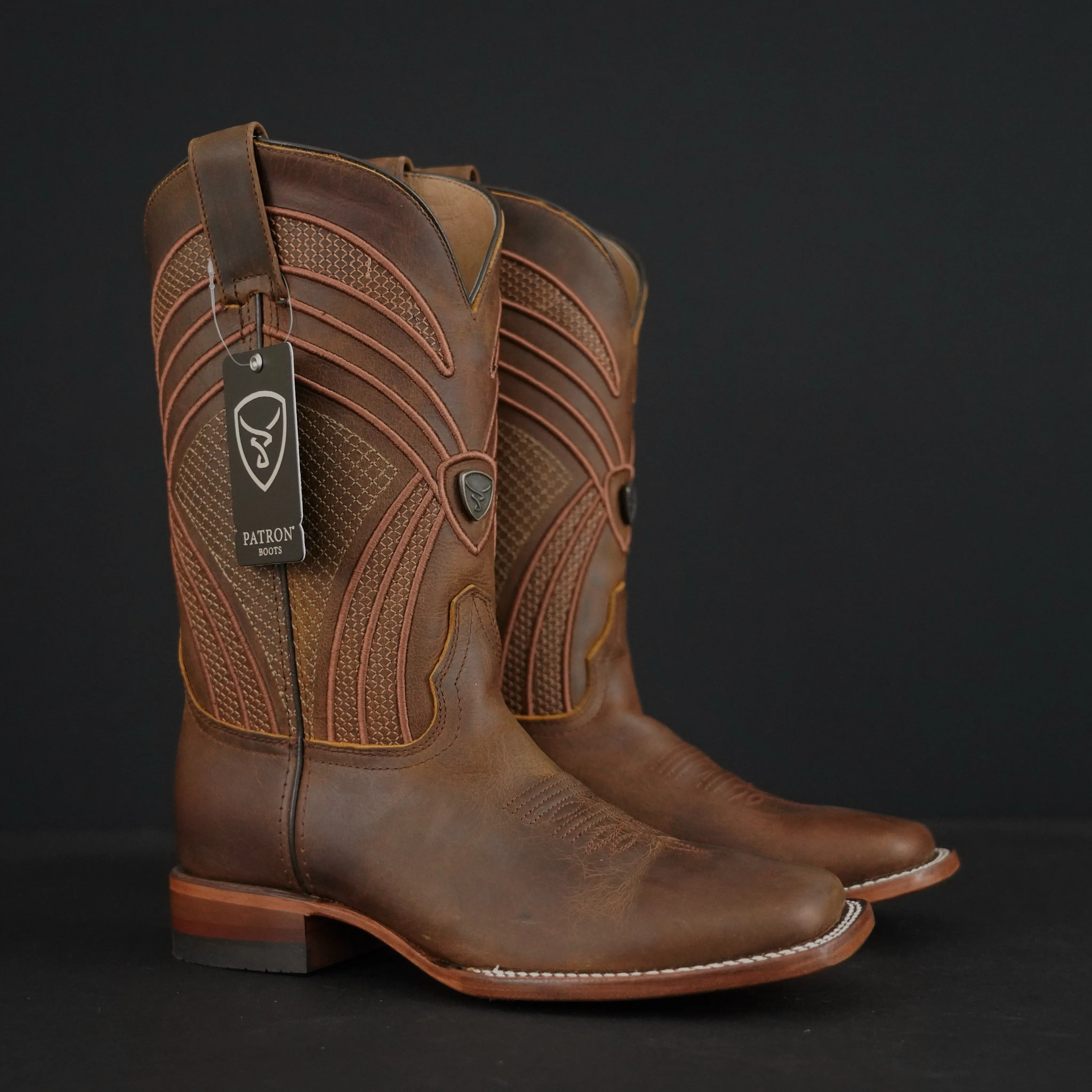 080 HÍBRIDO MIEL MENS WESTERN COWBOY BOOTS BROWN DISTRESSED LEATHER TOE CLASSIC STYLE