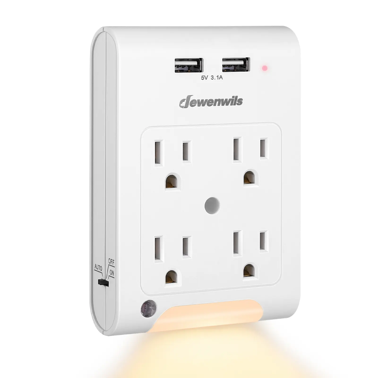 4-Outlet Outlet Extender with 2 USB Ports 1 per