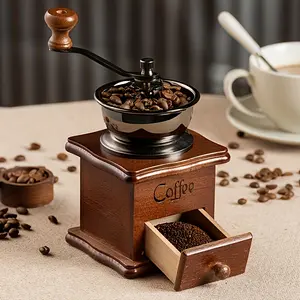 Hand-cranked Coffee Grinder - Coffee Bean Grinder, Espresso Machine, Nut Grinder - Antique Teapot Set, Coffee Accessories, Kitchen Utensils for Easter, Labor Day, and Other Events