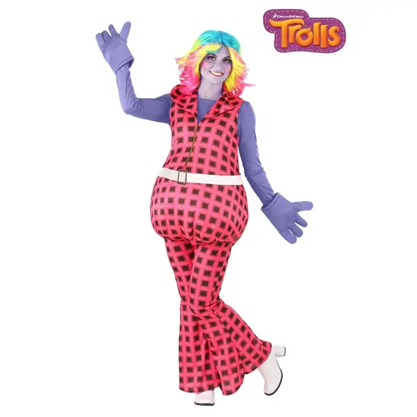 Trolls Women's Lady Glitter Sparkles Costume, Clothes, Shirt, Zipper, Jumpsuit