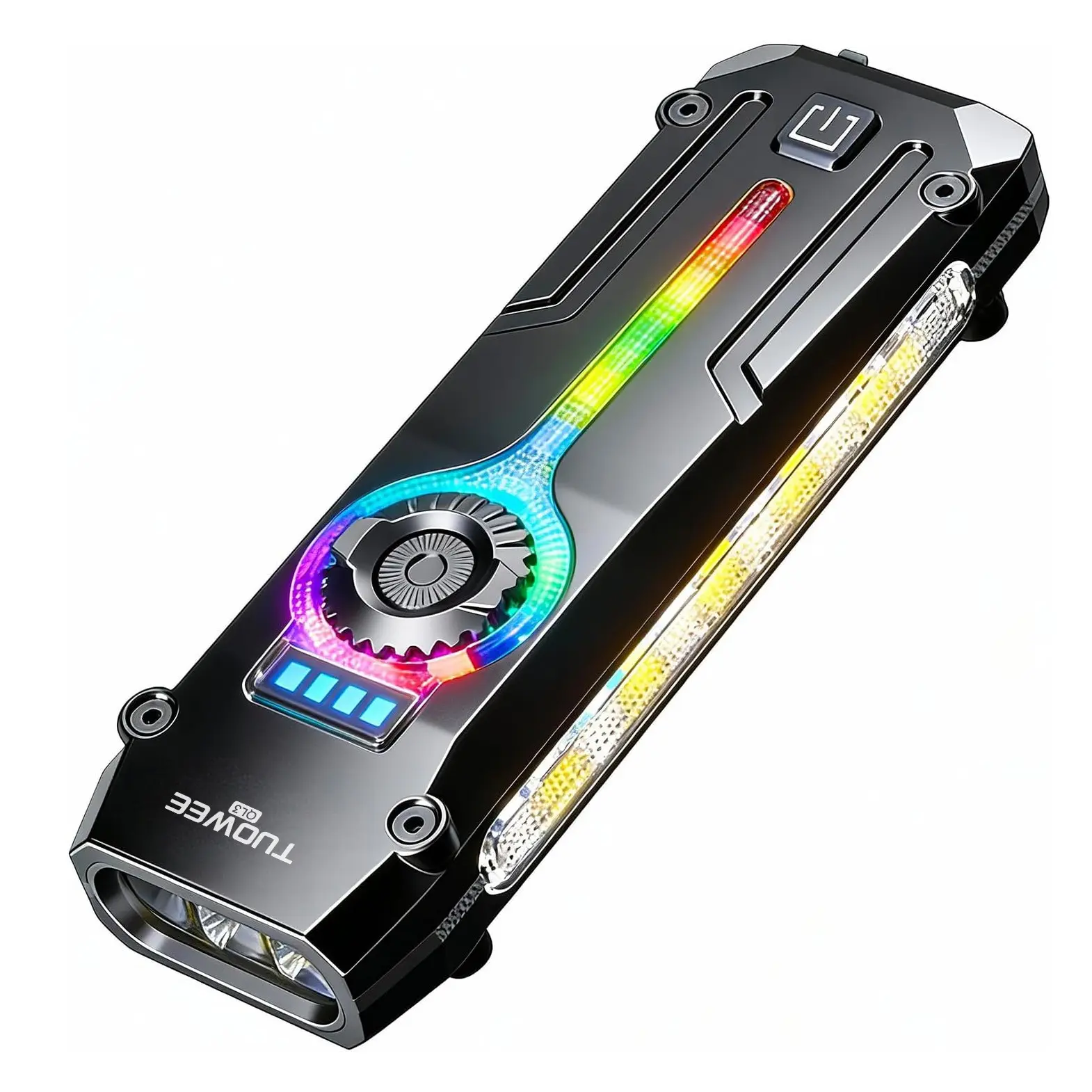 7-In-1 Multifunctional Rechargeable Flashlight, High Lumen Flashlight, 1800lm Bright LED, UV Detection, Laser Pointer, RGB Light, Magnetic Base, Type-C Charge, Handheld Led Flashlights
