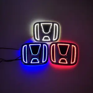 For Honda Car Logo 5D Car Logo  Honda Fit Odyssey Civic Accord Heelpiece Car Badge Modification Led  Luminous Mark Car Decor Light