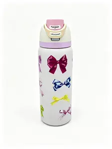 Owala FreeSip 32oz Coquette Bow Water Bottle - Insulated Stainless Steel Tumbler with Leak-Proof Lid, 24hr Cold funny dad blank cup mug