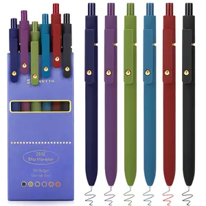 Ddaowanx Colorful Gel Pens, 0.5mm Fine Point Retractable,Multi Colored Pens for Journaling and Sketching,School Supplies,Stuffers for Teens, Gifts for Women (6Pcs-Vintage Colors)