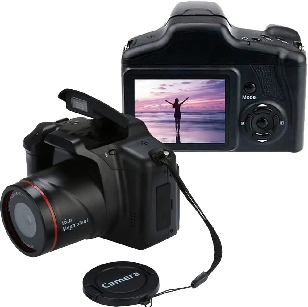 eDealz Digital Camera, 16 MP Photo Camera Mini Digital SLR Camera, CMOS Sensor 2.4“ TFT LCD Compact with 32GB SD Card, Card Holder, Card Reader, 16X Digital Zoom Video for Children Beginners Adults