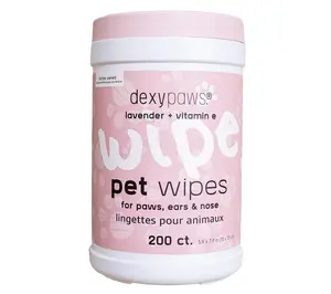 Dexypaws Pet Wipes 200ct Cleansing Wipes Lavender & Vitamin E Dexypaws Pet Wipes 200ct Cleansing Wipes Lavender & Vitamin E